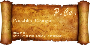 Paschka Csenger névjegykártya